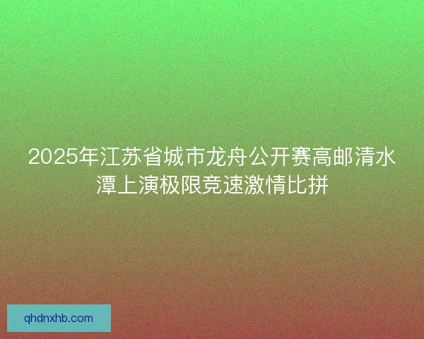 2025年江苏省城市龙舟公开赛高邮清水潭上演极限竞速激情比拼
